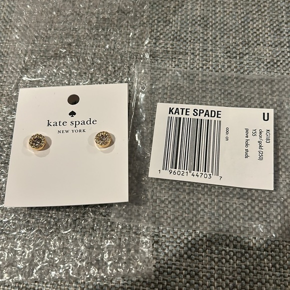 KATE SPADE You're A Gem Pave Halo Gold Stud Earrings - Picture 5 of 6